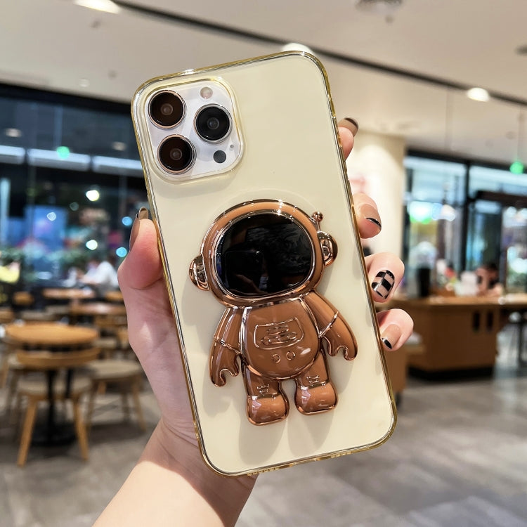 Plating Astronaut Holder TPU Phone Case, For iPhone 12 Pro Max, For iPhone 11, For iPhone 11 Pro Max