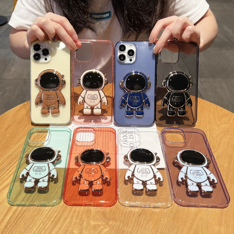 Plating Astronaut Holder TPU Phone Case, For iPhone 12 Pro Max, For iPhone 11, For iPhone 11 Pro Max
