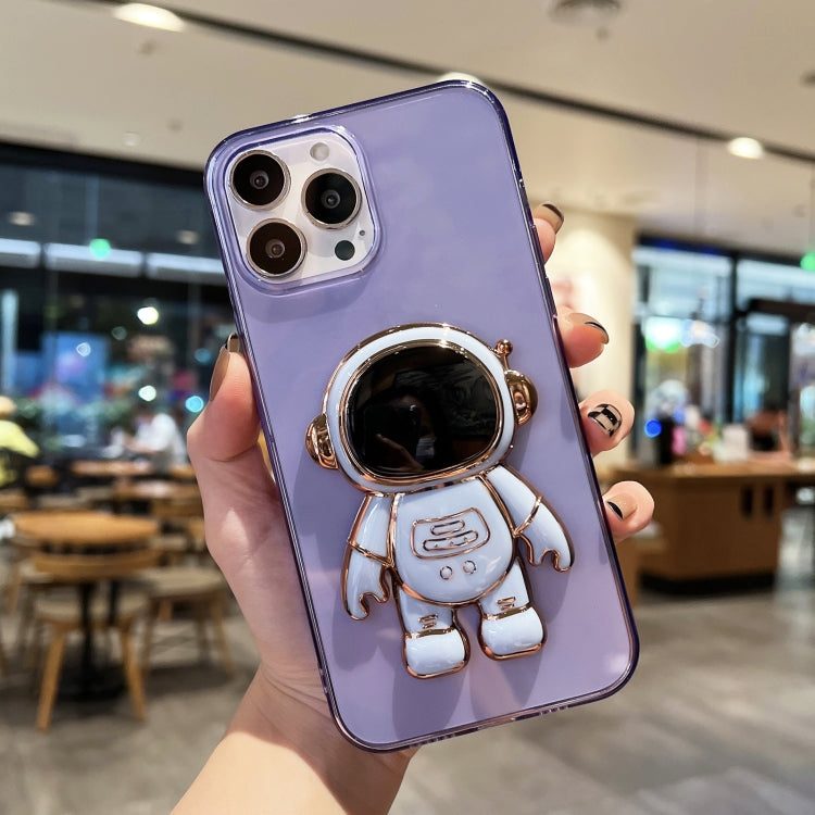 Plating Astronaut Holder TPU Phone Case, For iPhone 12 Pro Max, For iPhone 11, For iPhone 11 Pro Max