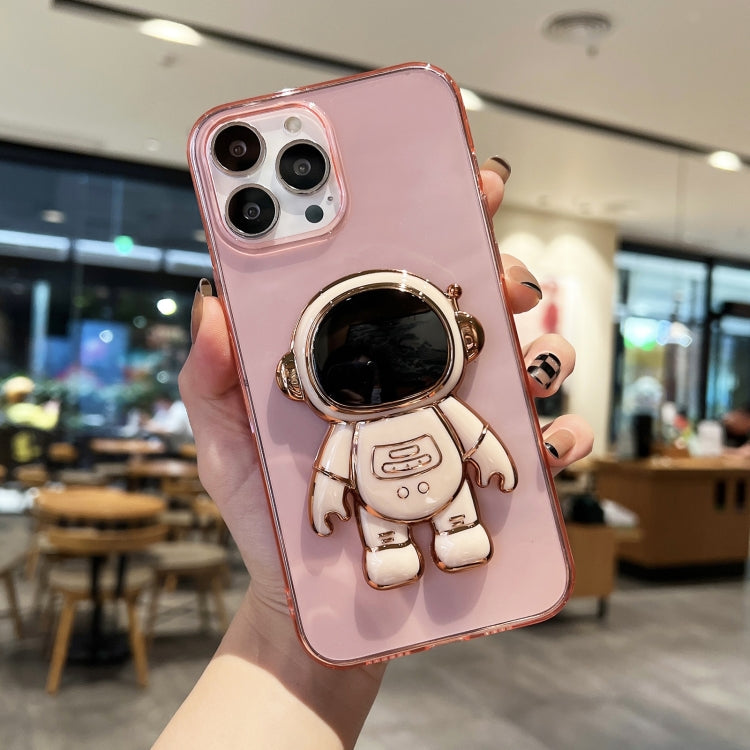 Plating Astronaut Holder TPU Phone Case, For iPhone 12 Pro Max, For iPhone 11, For iPhone 11 Pro Max