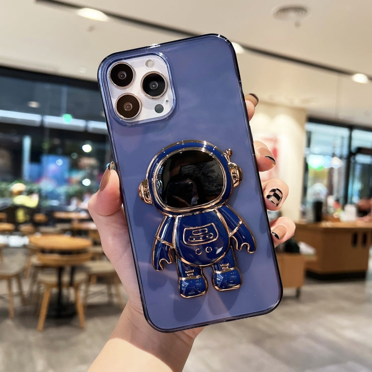 Plating Astronaut Holder TPU Phone Case, For iPhone 12 Pro Max, For iPhone 11, For iPhone 11 Pro Max