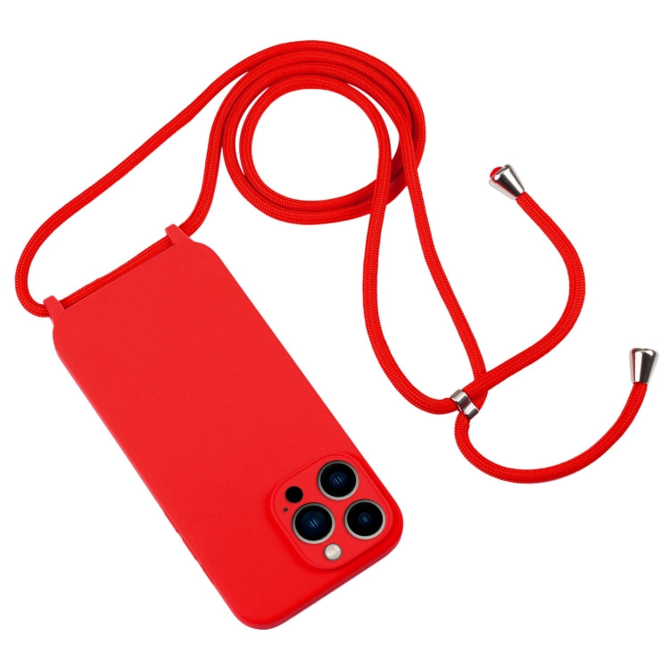 Crossbody Lanyard Liquid Silicone Case, For iPhone 13 Pro