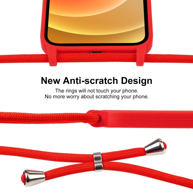 Crossbody Lanyard Liquid Silicone Case, For iPhone 12