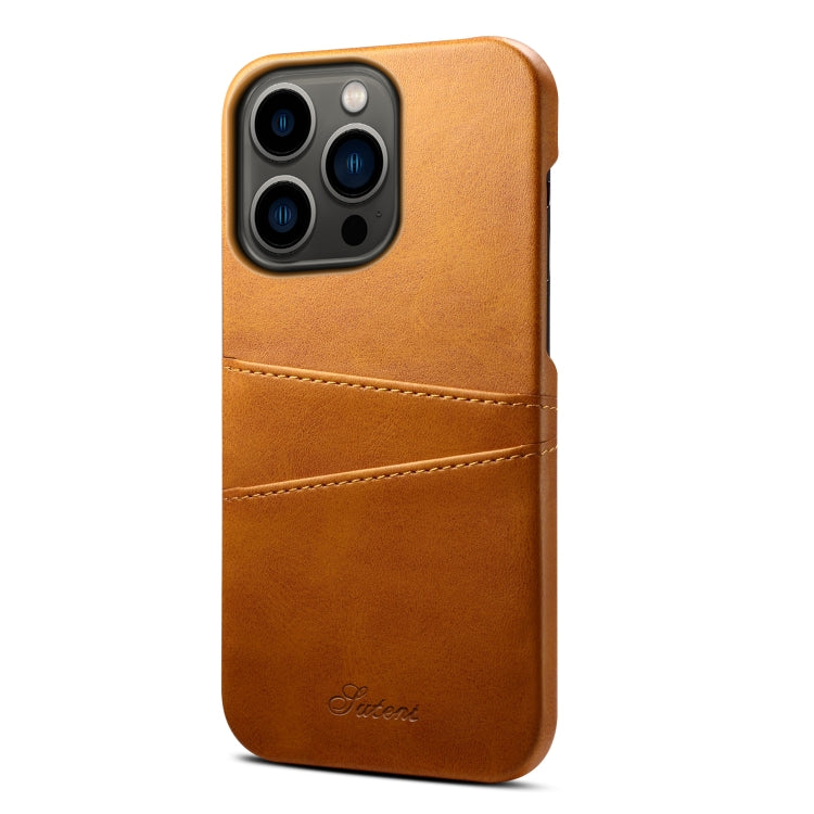 Suteni Calf Texture Card Slots Phone Case, For iPhone 14, For iPhone 14 Plus, For iPhone 14 Pro, For iPhone 14 Pro Max