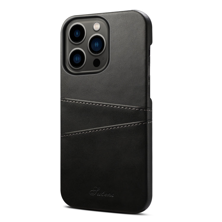 Suteni Calf Texture Card Slots Phone Case, For iPhone 14, For iPhone 14 Plus, For iPhone 14 Pro, For iPhone 14 Pro Max