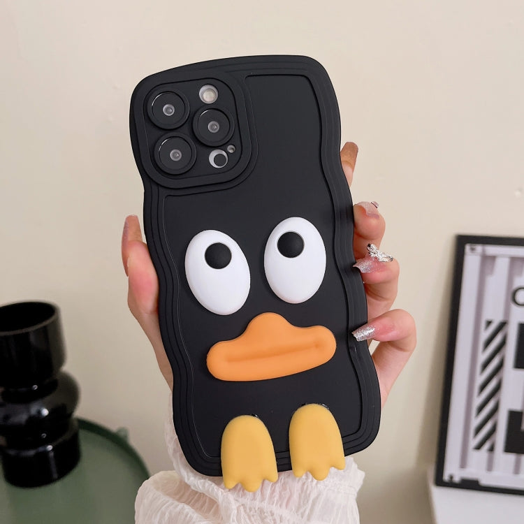 Wave Edge Big Duck Silicone Phone Case with Wristband, For iPhone 12, For iPhone 12 Pro, For iPhone 12 Pro Max, For iPhone 11