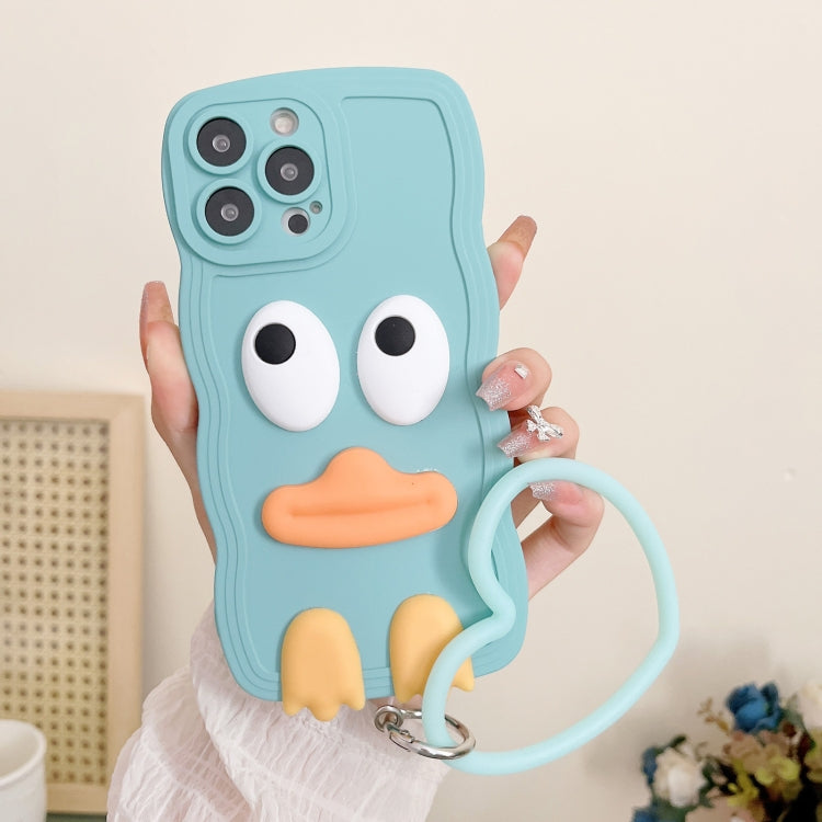 Wave Edge Big Duck Silicone Phone Case with Wristband, For iPhone 12, For iPhone 12 Pro, For iPhone 12 Pro Max, For iPhone 11