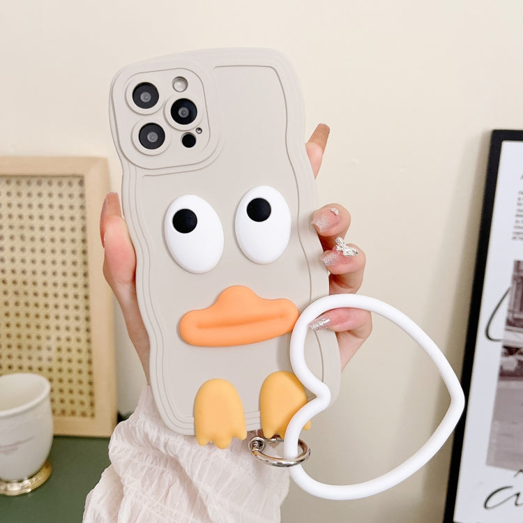 Wave Edge Big Duck Silicone Phone Case with Wristband, For iPhone 12, For iPhone 12 Pro, For iPhone 12 Pro Max, For iPhone 11
