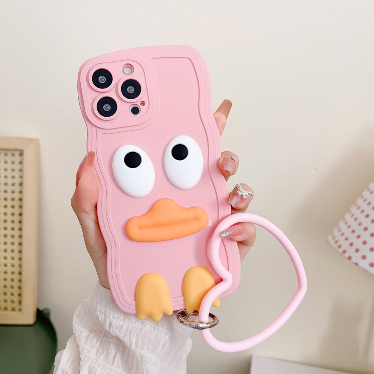 Wave Edge Big Duck Silicone Phone Case with Wristband, For iPhone 12, For iPhone 12 Pro, For iPhone 12 Pro Max, For iPhone 11
