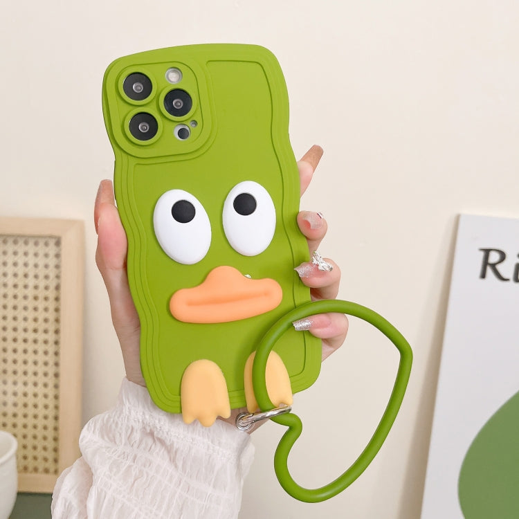 Wave Edge Big Duck Silicone Phone Case with Wristband, For iPhone 12, For iPhone 12 Pro, For iPhone 12 Pro Max, For iPhone 11