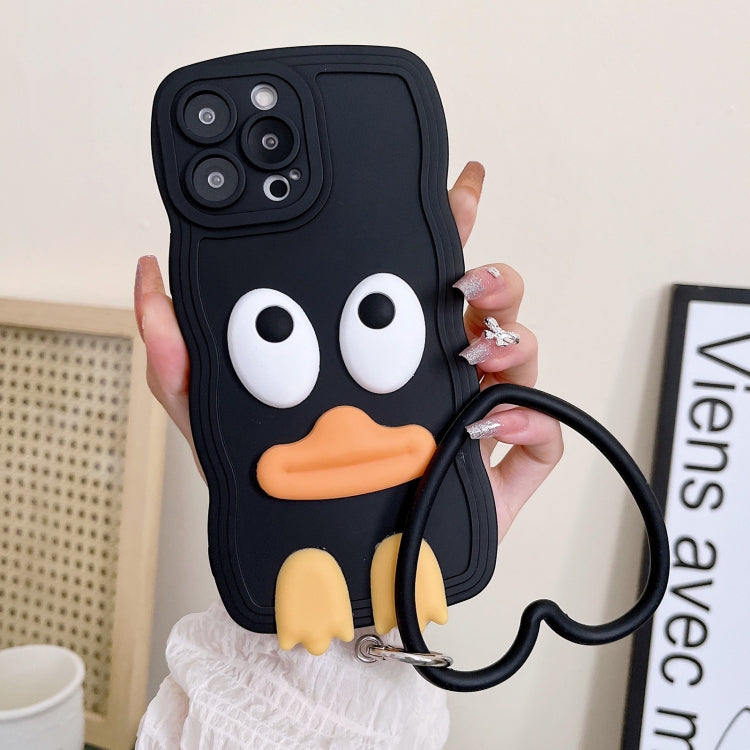 Wave Edge Big Duck Silicone Phone Case with Wristband, For iPhone 12, For iPhone 12 Pro, For iPhone 12 Pro Max, For iPhone 11