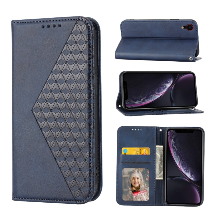 Cubic Grid Calf Texture Magnetic Closure Leather Phone Case, For iPhone 11 Pro, For iPhone 11 Pro Max, For iPhone X / XS, For iPhone XR