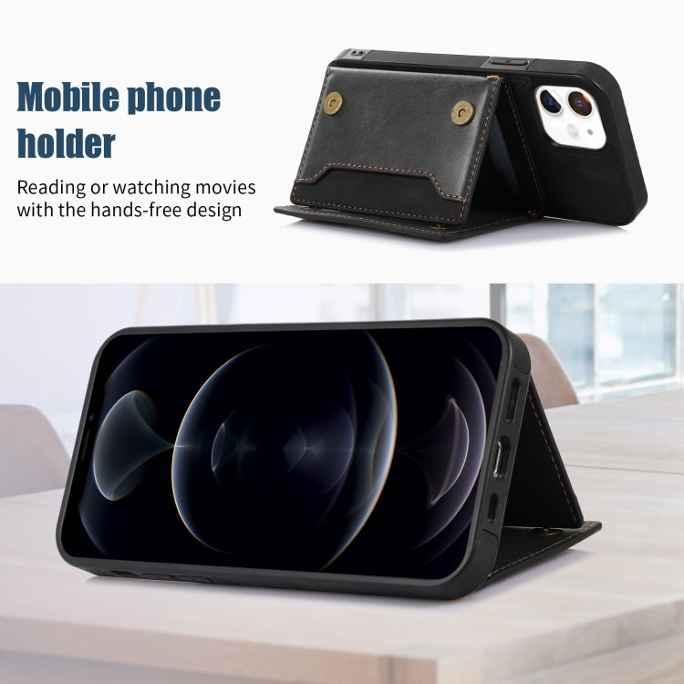 Three-fold RFID Leather Phone Case with Lanyard, For iPhone 11, For iPhone 12, For iPhone 11 Pro, For iPhone 11 Pro Max