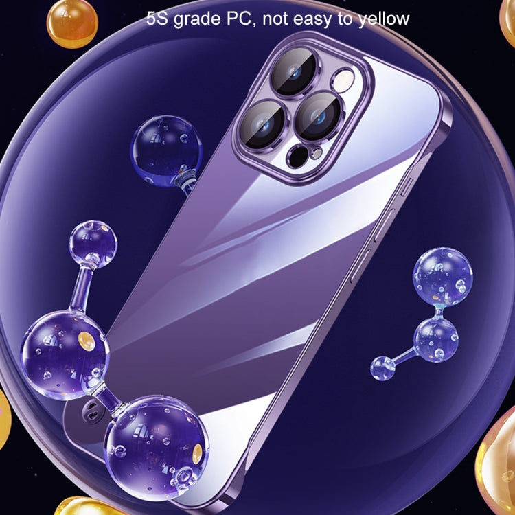 Electroplating Frameless Clear PC Phone Case, For iPhone 14 Pro Max, For iPhone 13, For iPhone 13 Pro