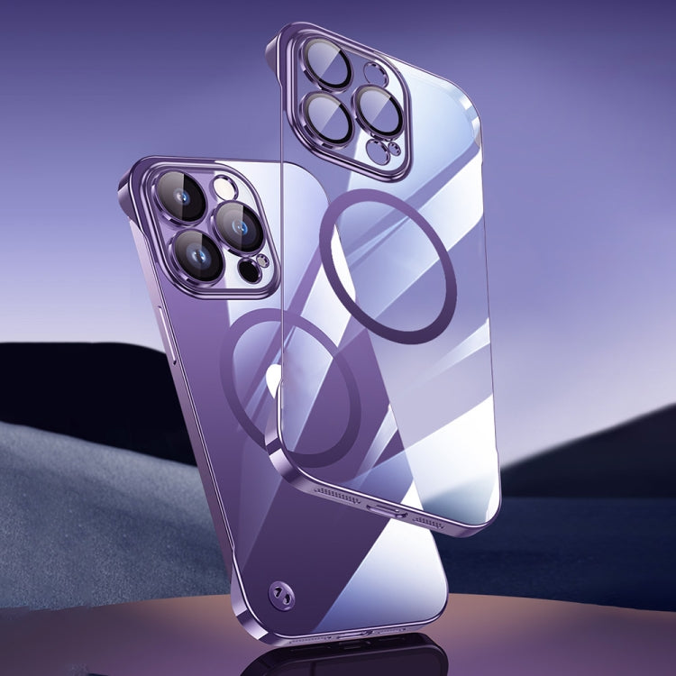 Electroplating Frameless Magsafe Magnetic PC Phone Case, For iPhone 14, For iPhone 14 Pro