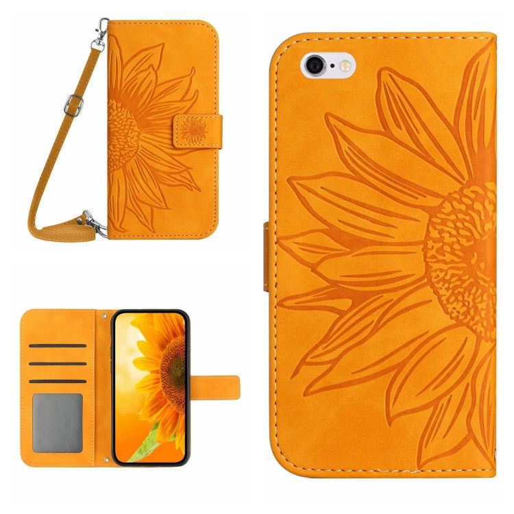 Skin Feel Sun Flower Pattern Flip Leather Phone Case, For iPhone 6, For iPhone 6s Plus