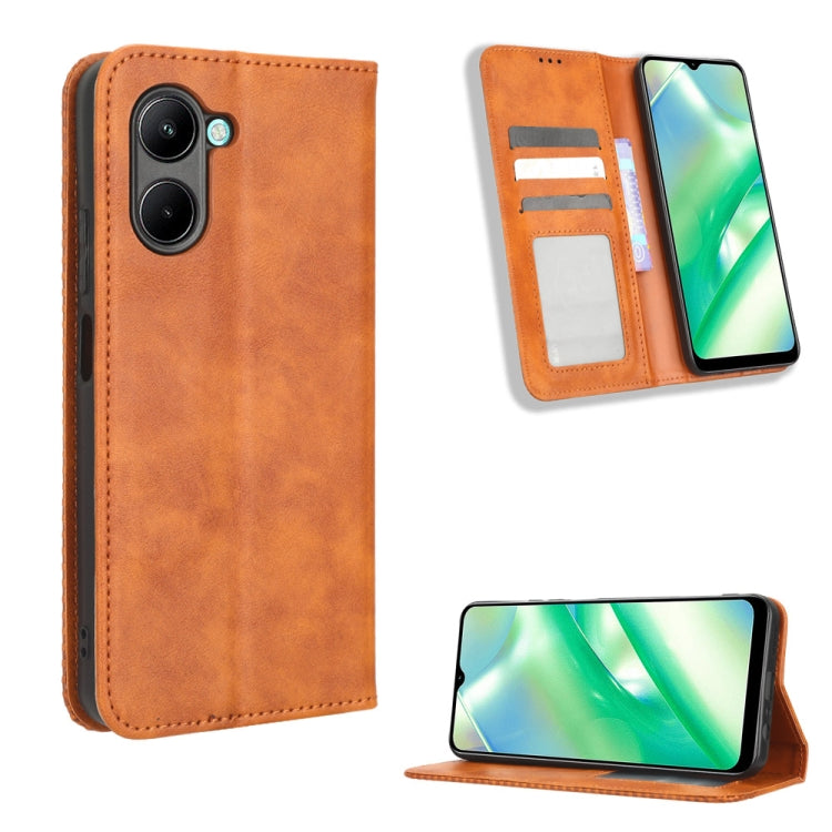 Magnetic Buckle Retro Texture Leather Phone Case, For Realme C33 4G, For T-Mobile Revvl 6 5G, For T-Mobile REVVL 6 Pro 5G, For vivo V25 5G / X80 Lite, For vivo V25 Pro / S15 Pro, For vivo Y35 4G / Y22s 4G / Y22 4G 2022, For Wiko Power U20 / U10