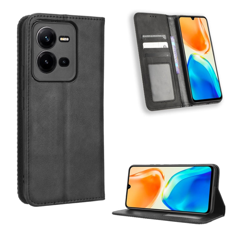 Magnetic Buckle Retro Texture Leather Phone Case, For Realme C33 4G, For T-Mobile Revvl 6 5G, For T-Mobile REVVL 6 Pro 5G, For vivo V25 5G / X80 Lite, For vivo V25 Pro / S15 Pro, For vivo Y35 4G / Y22s 4G / Y22 4G 2022, For Wiko Power U20 / U10