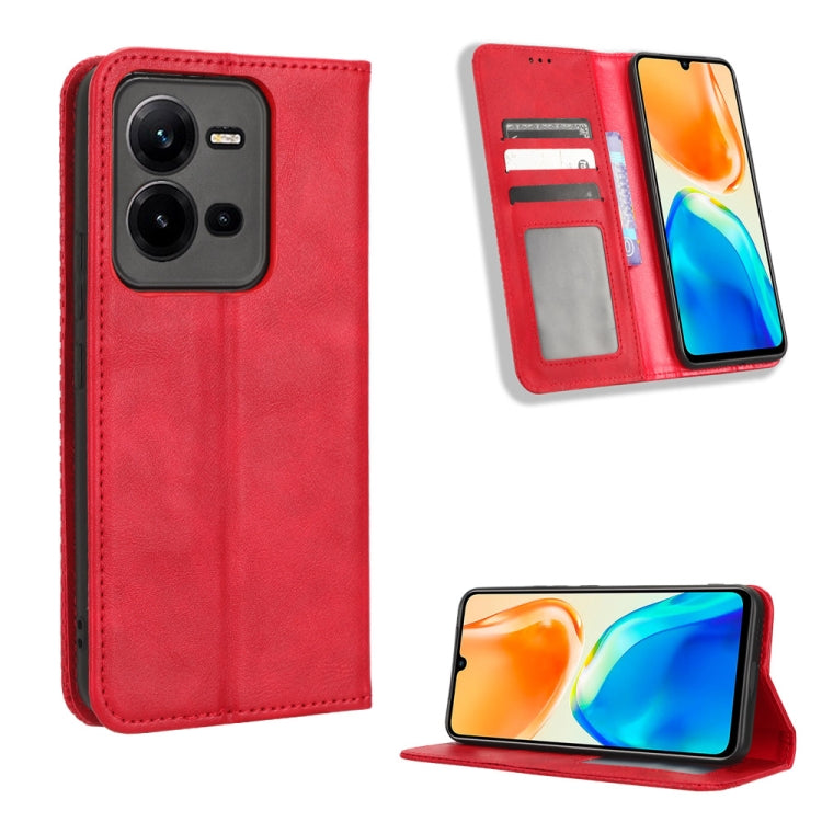 Magnetic Buckle Retro Texture Leather Phone Case, For Realme C33 4G, For T-Mobile Revvl 6 5G, For T-Mobile REVVL 6 Pro 5G, For vivo V25 5G / X80 Lite, For vivo V25 Pro / S15 Pro, For vivo Y35 4G / Y22s 4G / Y22 4G 2022, For Wiko Power U20 / U10