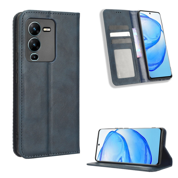 Magnetic Buckle Retro Texture Leather Phone Case, For Realme C33 4G, For T-Mobile Revvl 6 5G, For T-Mobile REVVL 6 Pro 5G, For vivo V25 5G / X80 Lite, For vivo V25 Pro / S15 Pro, For vivo Y35 4G / Y22s 4G / Y22 4G 2022, For Wiko Power U20 / U10