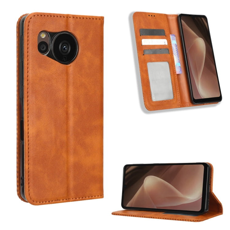 Magnetic Buckle Retro Texture Leather Phone Case, For Samsung Galaxy A23e / A23s / A23 5G JP, For Sony Xperia 5 IV, For Sharp Aquos Sense7 Plus, For iPhone 14 Plus, For Sharp Aquos Sense7, For Xiaomi 12T / Redmi K50 Ultra