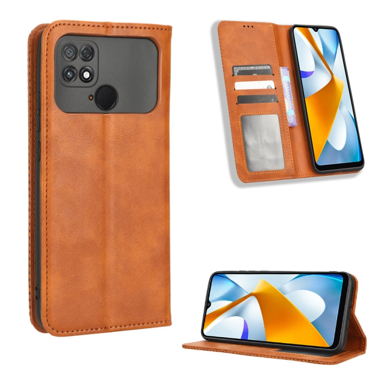 Magnetic Buckle Retro Texture Leather Phone Case, For iPhone 14 Pro Max, For iPhone 14 Pro, For Xiaomi Poco C40, For Xiaomi Poco M4 5G, For Xiaomi Poco M5, For UMIDIGI Power 7 Max