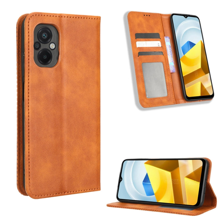 Magnetic Buckle Retro Texture Leather Phone Case, For iPhone 14 Pro Max, For iPhone 14 Pro, For Xiaomi Poco C40, For Xiaomi Poco M4 5G, For Xiaomi Poco M5, For UMIDIGI Power 7 Max