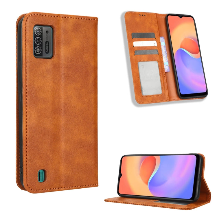 Magnetic Buckle Retro Texture Leather Phone Case, For UMIDIGI C1, For UMIDIGI F3 5G / 4G / F3S / F3 SE, For UMIDIGI Power 7 / Power 7S, For ZTE Blade A52 Lite, For ZTE Blade A72 5G