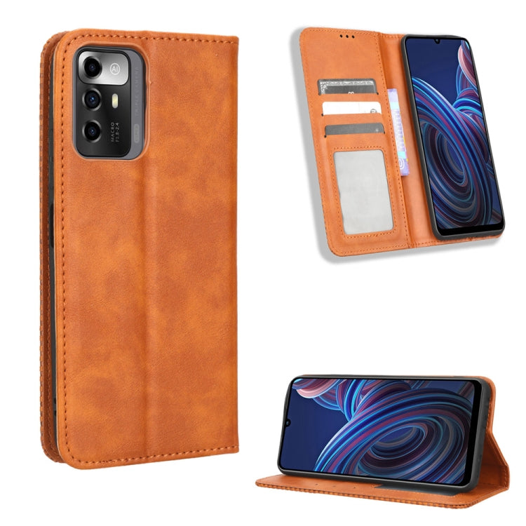 Magnetic Buckle Retro Texture Leather Phone Case, For UMIDIGI C1, For UMIDIGI F3 5G / 4G / F3S / F3 SE, For UMIDIGI Power 7 / Power 7S, For ZTE Blade A52 Lite, For ZTE Blade A72 5G