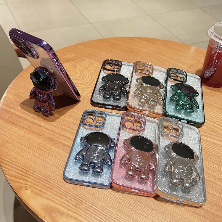Astronaut Holder Gradient Glitter Powder Phone Case