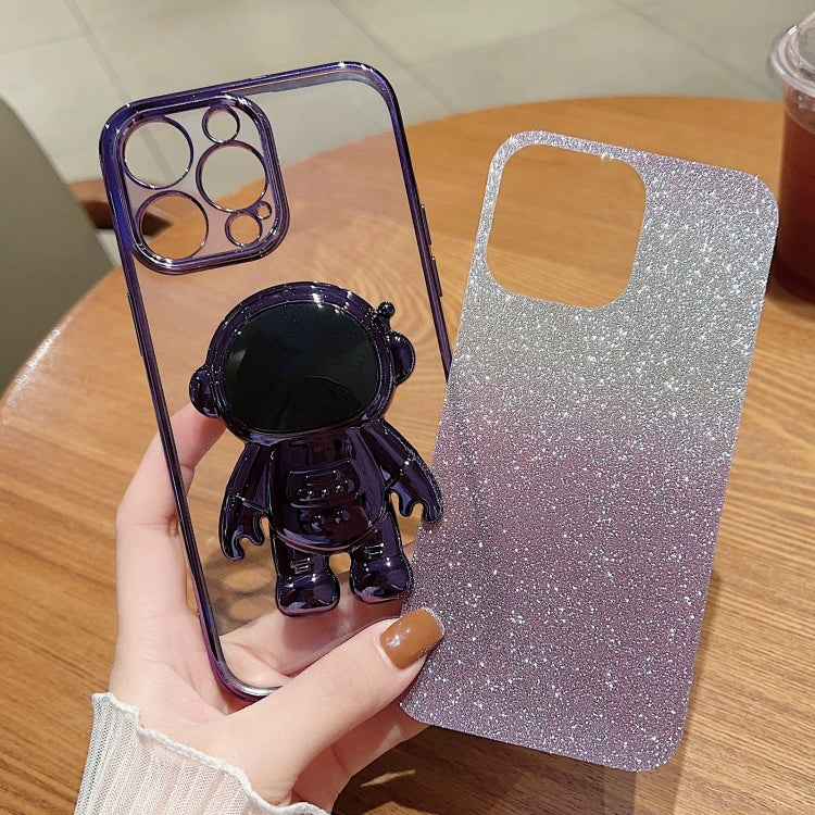 Astronaut Holder Gradient Glitter Powder Phone Case