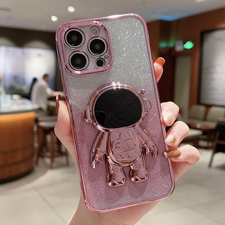 Astronaut Holder Gradient Glitter Powder Phone Case
