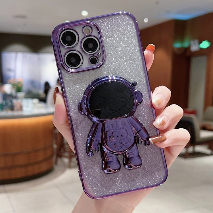 Astronaut Holder Gradient Glitter Powder Phone Case