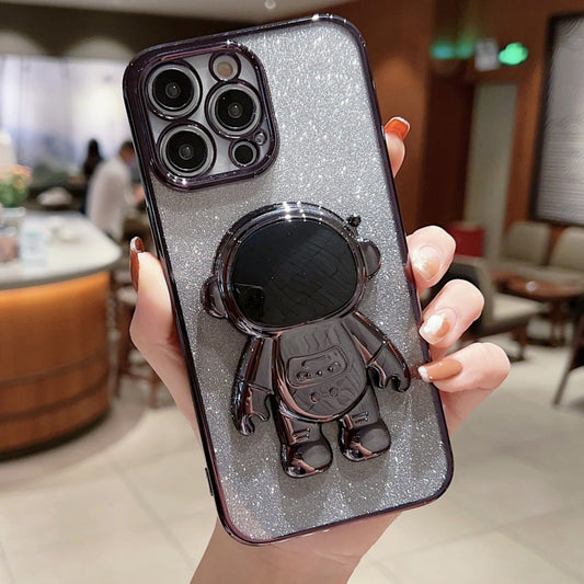 Astronaut Holder Gradient Glitter Powder Phone Case, For iPhone 12 Pro Max, For iPhone 11, For iPhone 11 Pro