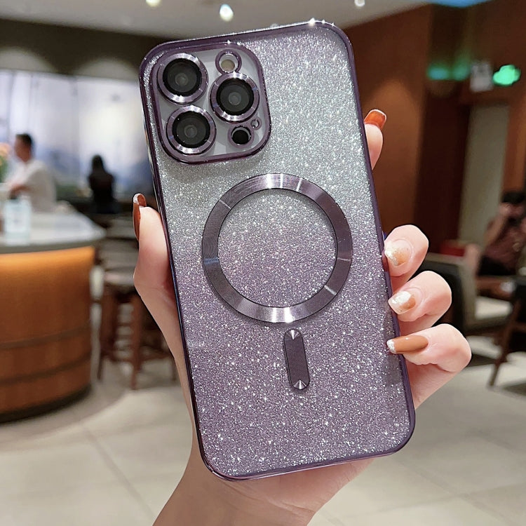 Electroplating Magsafe Gradient Glitter Powder Phone Case, For iPhone 11