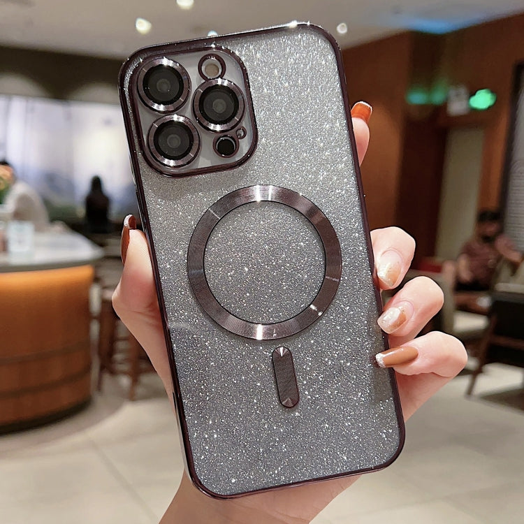 Electroplating Magsafe Gradient Glitter Powder Phone Case, For iPhone 11