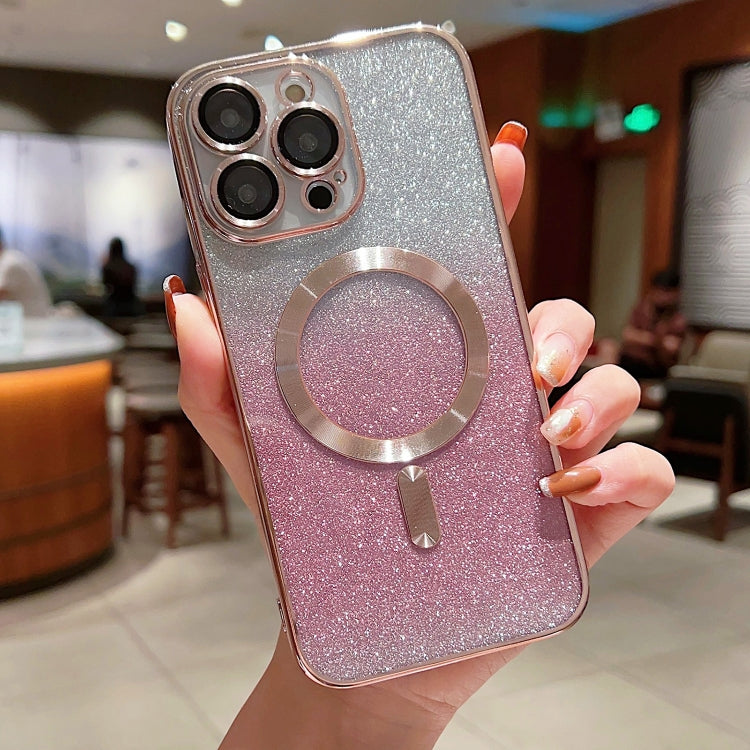 Electroplating Magsafe Gradient Glitter Powder Phone Case, For iPhone 11
