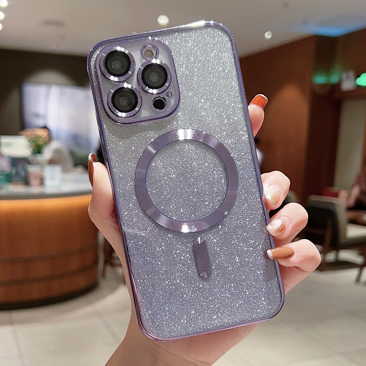 Electroplating Magsafe Gradient Glitter Powder Phone Case, For iPhone 11