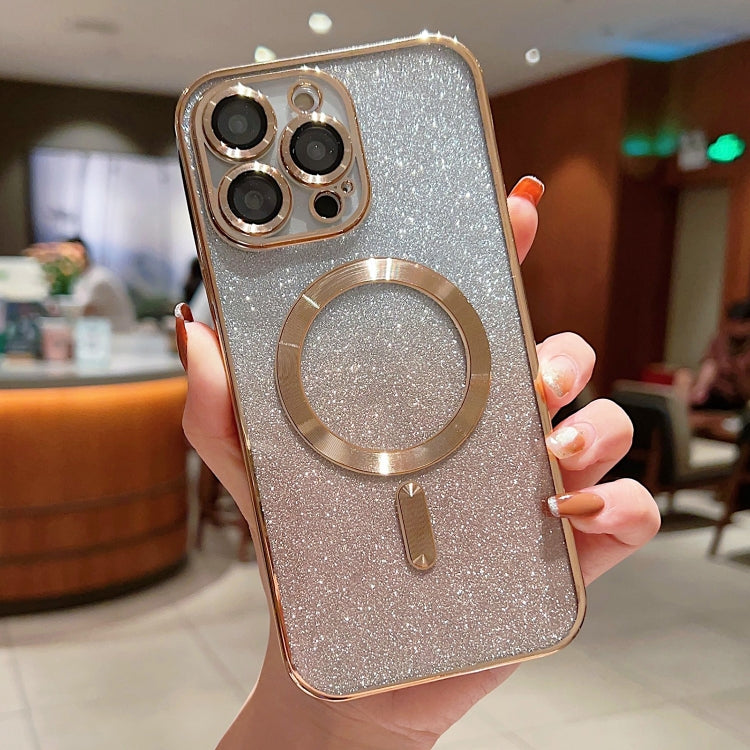 Electroplating Magsafe Gradient Glitter Powder Phone Case, For iPhone 11