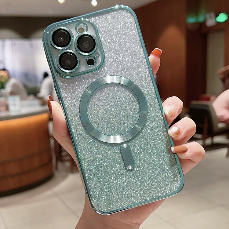 Electroplating Magsafe Gradient Glitter Powder Phone Case, For iPhone 11