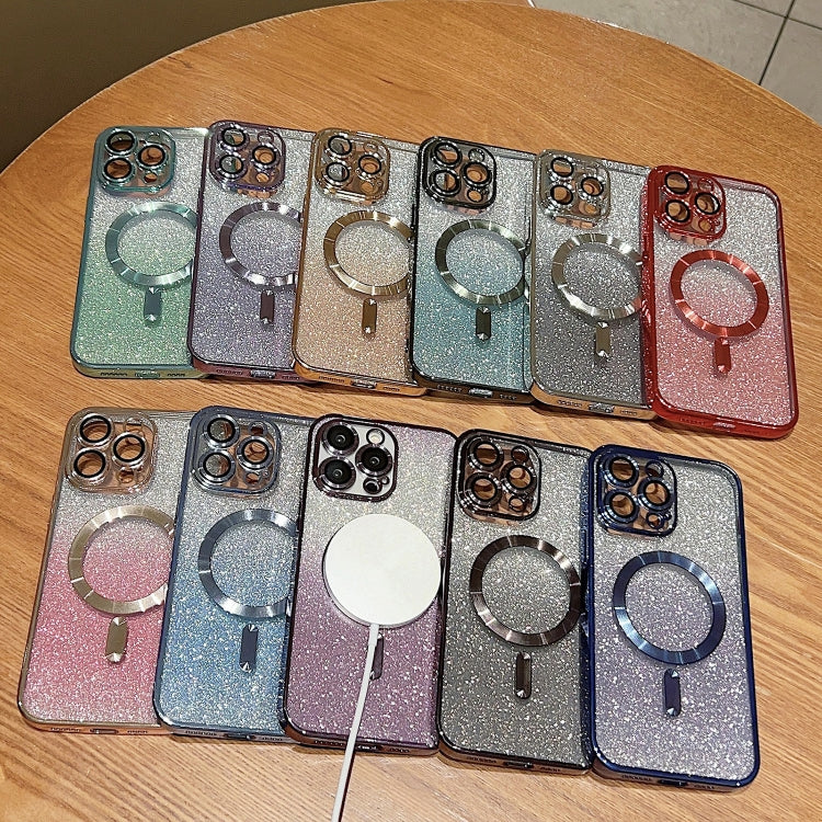 Electroplating Magsafe Gradient Glitter Powder Phone Case, For iPhone 11