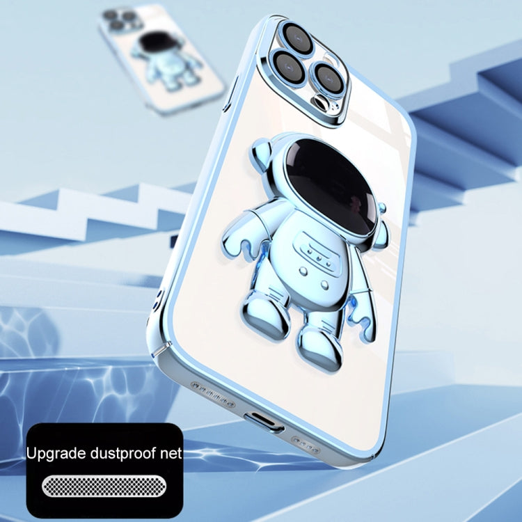 Electroplating PC Astronaut Holder Phone Case with Lens Film, For iPhone 14, For iPhone 14 Plus, For iPhone 14 Pro, For iPhone 14 Pro Max