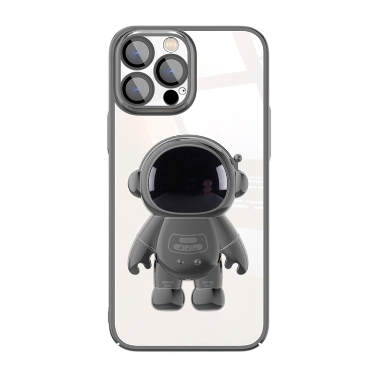 Electroplating PC Astronaut Holder Phone Case with Lens Film, For iPhone 13, For iPhone 13 Pro, For iPhone 13 Pro Max, For iPhone 12