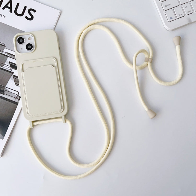 Crossbody Lanyard Elastic Silicone Card Holder Phone Case, For iPhone 13