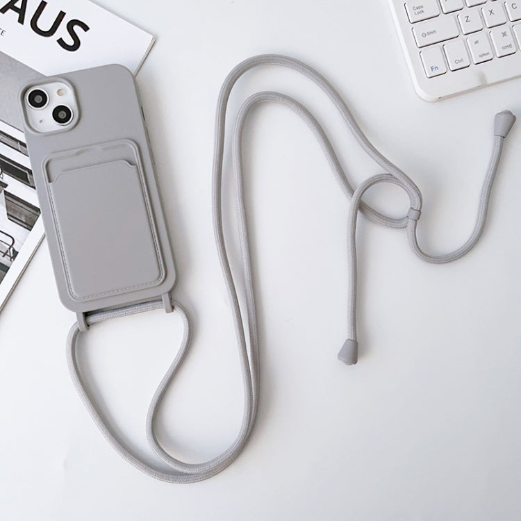 Crossbody Lanyard Elastic Silicone Card Holder Phone Case, For iPhone 13