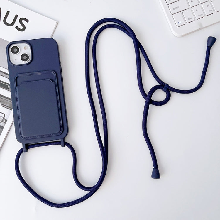 Crossbody Lanyard Elastic Silicone Card Holder Phone Case, For iPhone 13