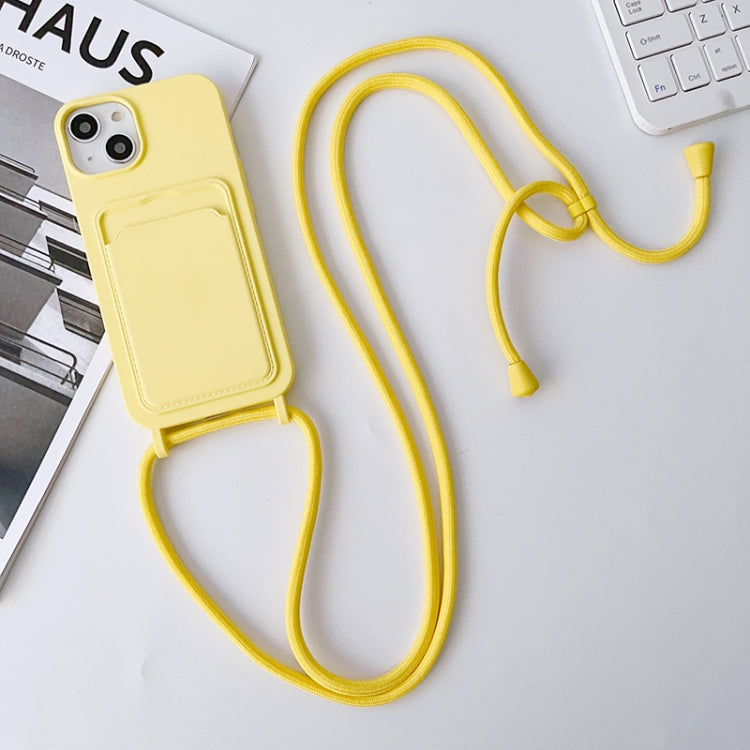 Crossbody Lanyard Elastic Silicone Card Holder Phone Case, For iPhone 13