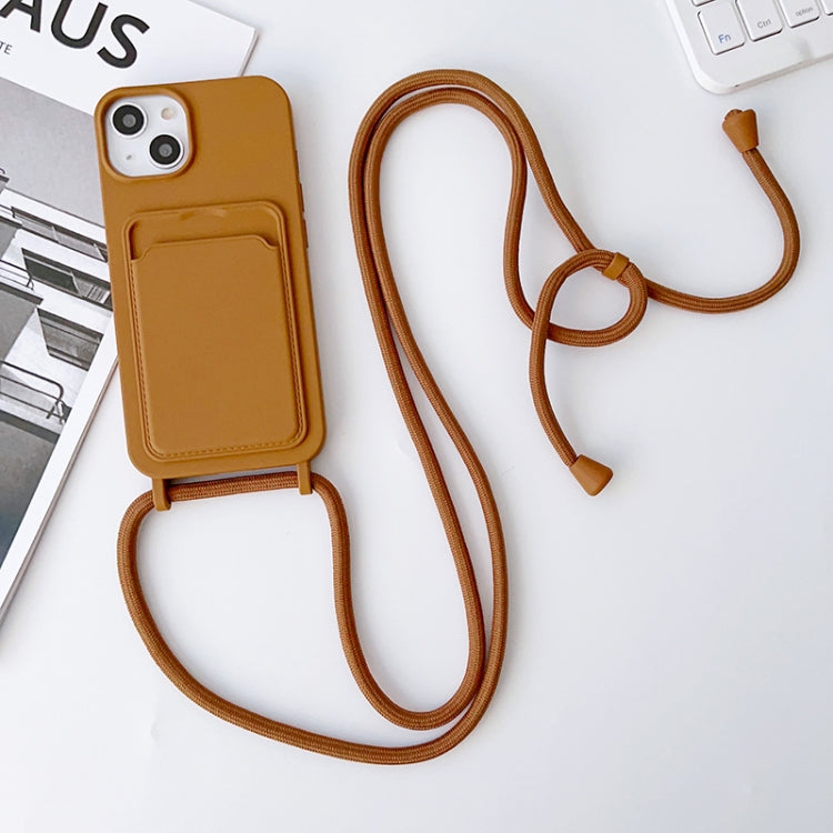 Crossbody Lanyard Elastic Silicone Card Holder Phone Case, For iPhone 13