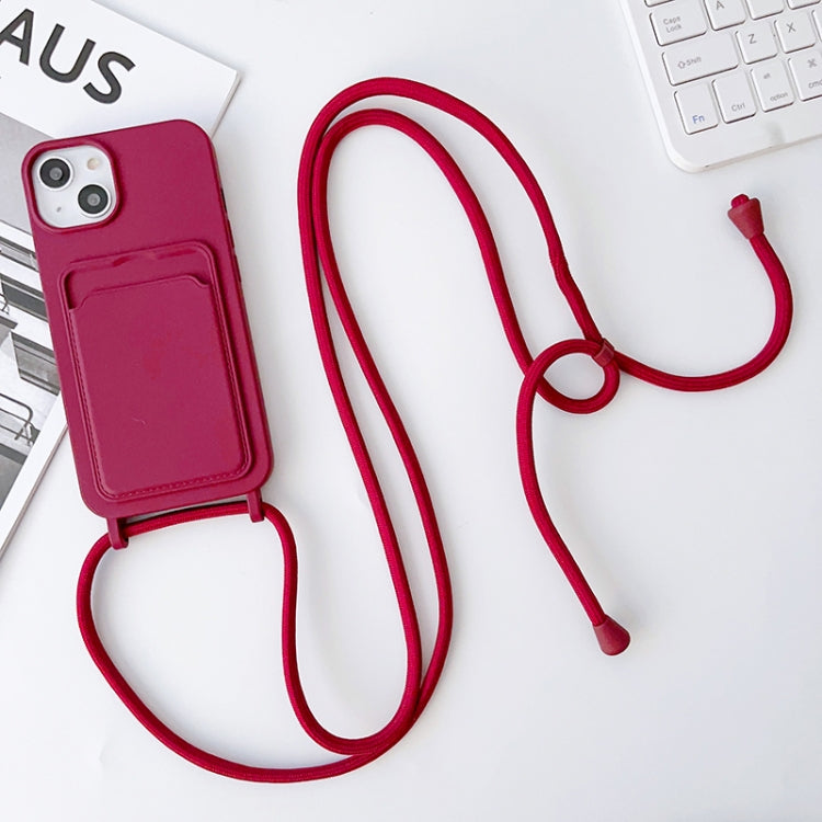 Crossbody Lanyard Elastic Silicone Card Holder Phone Case, For iPhone 12 Pro Max