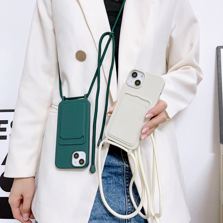Crossbody Lanyard Elastic Silicone Card Holder Phone Case, For iPhone 12 Pro Max